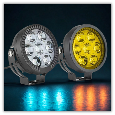 LBC Moto P150S 110W motorcycle auxiliary lights dual color LED fog lights 12000 lumens waterproof with relay switch mounts