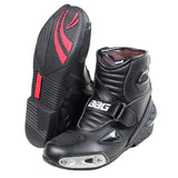 BBG RidePro black leather motorcycle riding boots with TPU protection