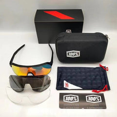 100% Aerocraft Performance Sport and Cycling Sunglasses Red Lens with 2 Extra Lenses UV400