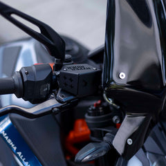 Hyperrider Front Fluid Reservoir Cover for KTM Duke Gen 3 Husqvarna Svartpilen 250 401 Black Silver