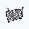 Legundary Custom Vector V2 radiator grill for Honda NX500 in black aluminium, durable engine guard protector and heat shield with precision fit.