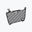 Legundary Custom Vector V2 radiator grill for Honda NX500 in black aluminium, durable engine guard protector and heat shield with precision fit.