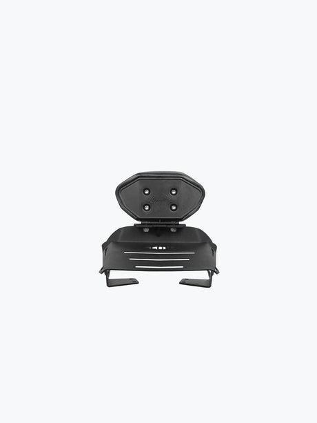 Legundary Custom Hunter 350 back rest with carrier black mild steel Rexine pillion support