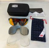 100% Aerocraft Performance Sport and Cycling Sunglasses Red Lens with 2 Extra Lenses UV400