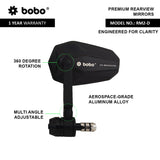 BOBO RM2-D premium motorcycle bar end mirror anti glare anti fog 360 degree adjustable rear view mirror bike