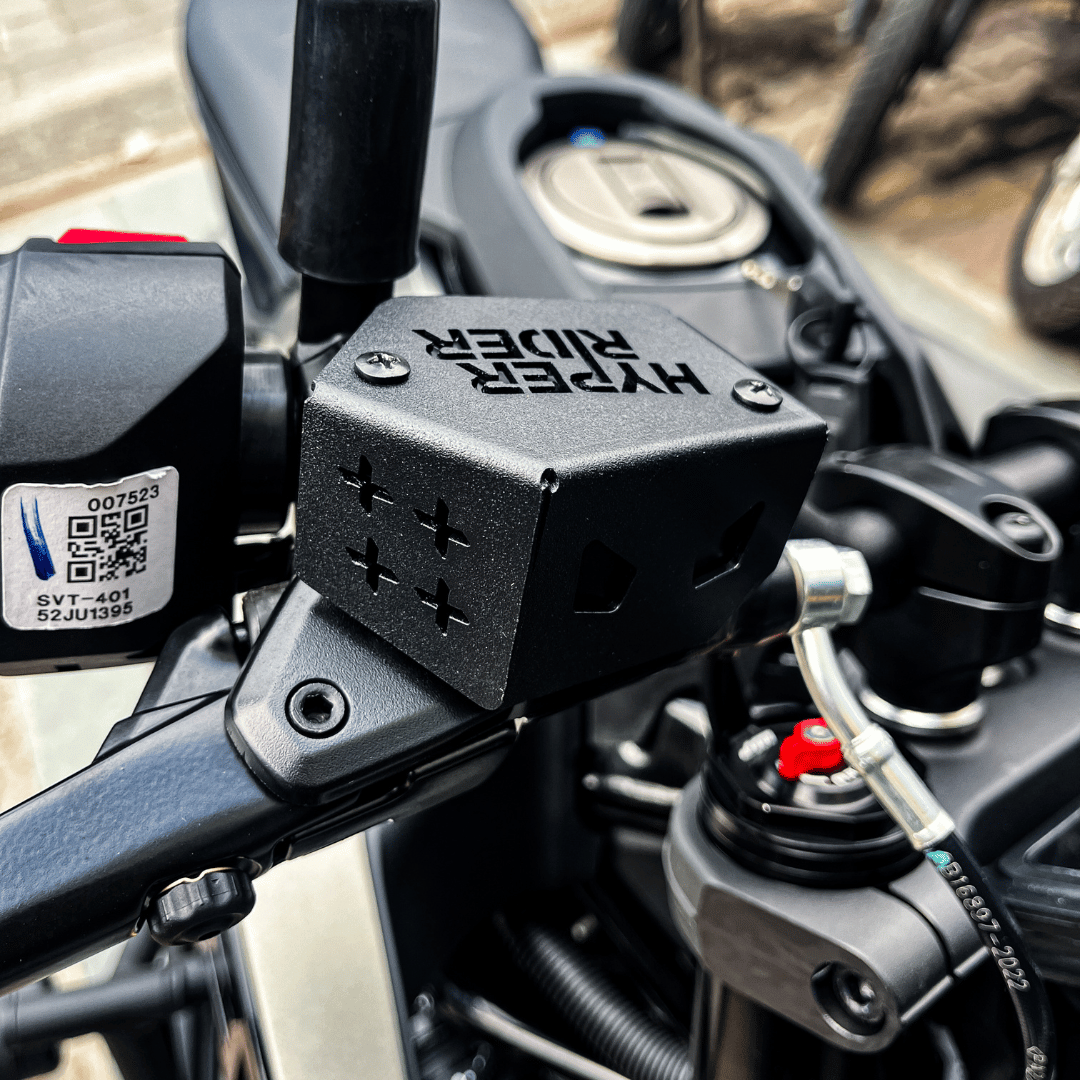 Hyperrider Front Fluid Reservoir Cover for KTM Duke Gen 3 Husqvarna Svartpilen 250 401 Black Silver