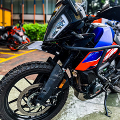 Hyperrider Flexi Mudguard for KTM Adventure 250 and 390 Black Orange White with Number Plate Relocator