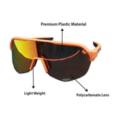 100% Aerocraft Performance Sport and Cycling Sunglasses Red Lens with 2 Extra Lenses UV400