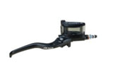 RCB E2 Series black 14mm right-hand master brake pump with transparent reservoir, 01BP001B