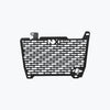 Legundary Custom Vector V2 radiator grill for Honda NX500 in black aluminium, durable engine guard protector and heat shield with precision fit.