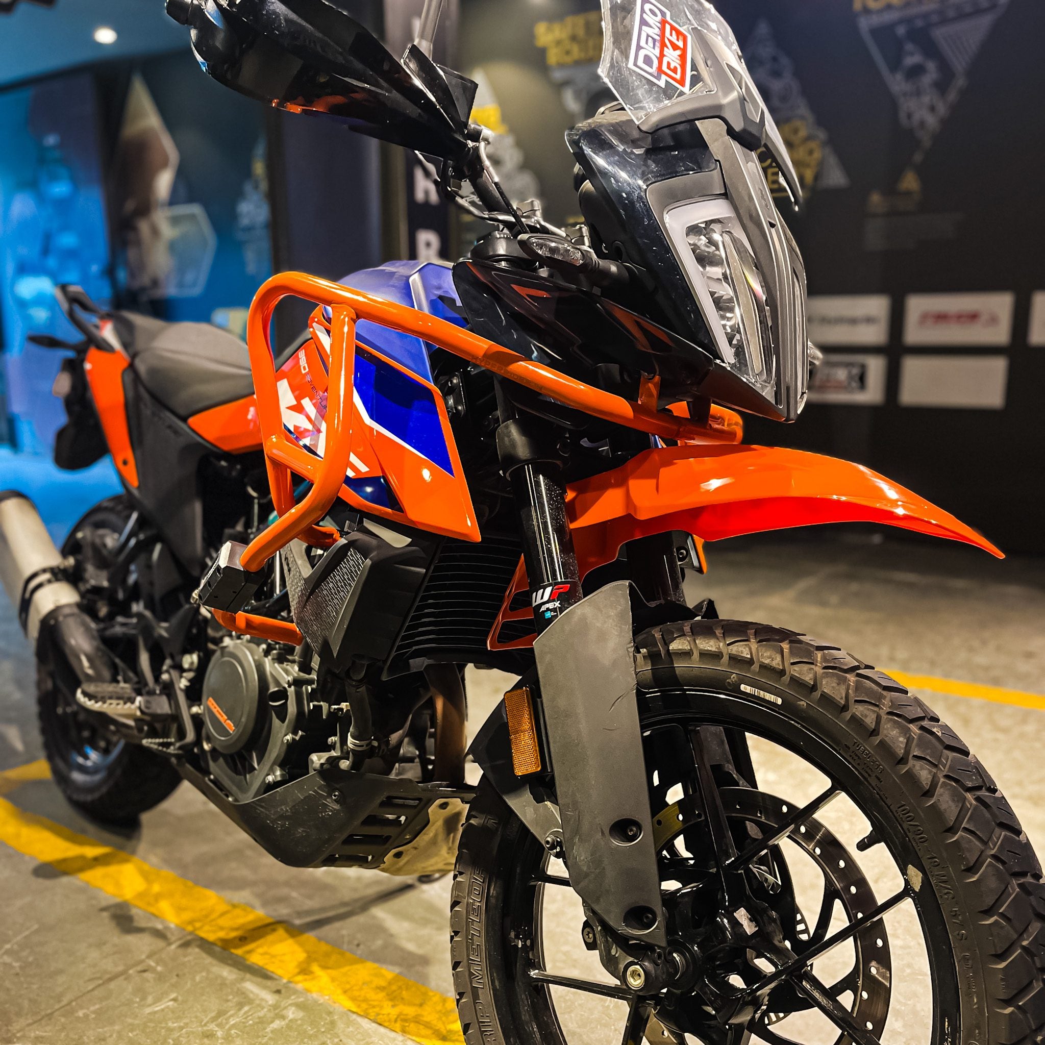 Hyperrider Flexi Mudguard for KTM Adventure 250 and 390 Black Orange White with Number Plate Relocator