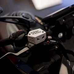 Hyperrider Front Fluid Reservoir Cover for KTM Duke Gen 3 Husqvarna Svartpilen 250 401 Black Silver