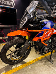 Hyperrider Flexi Mudguard for KTM Adventure 250 and 390 Black Orange White with Number Plate Relocator