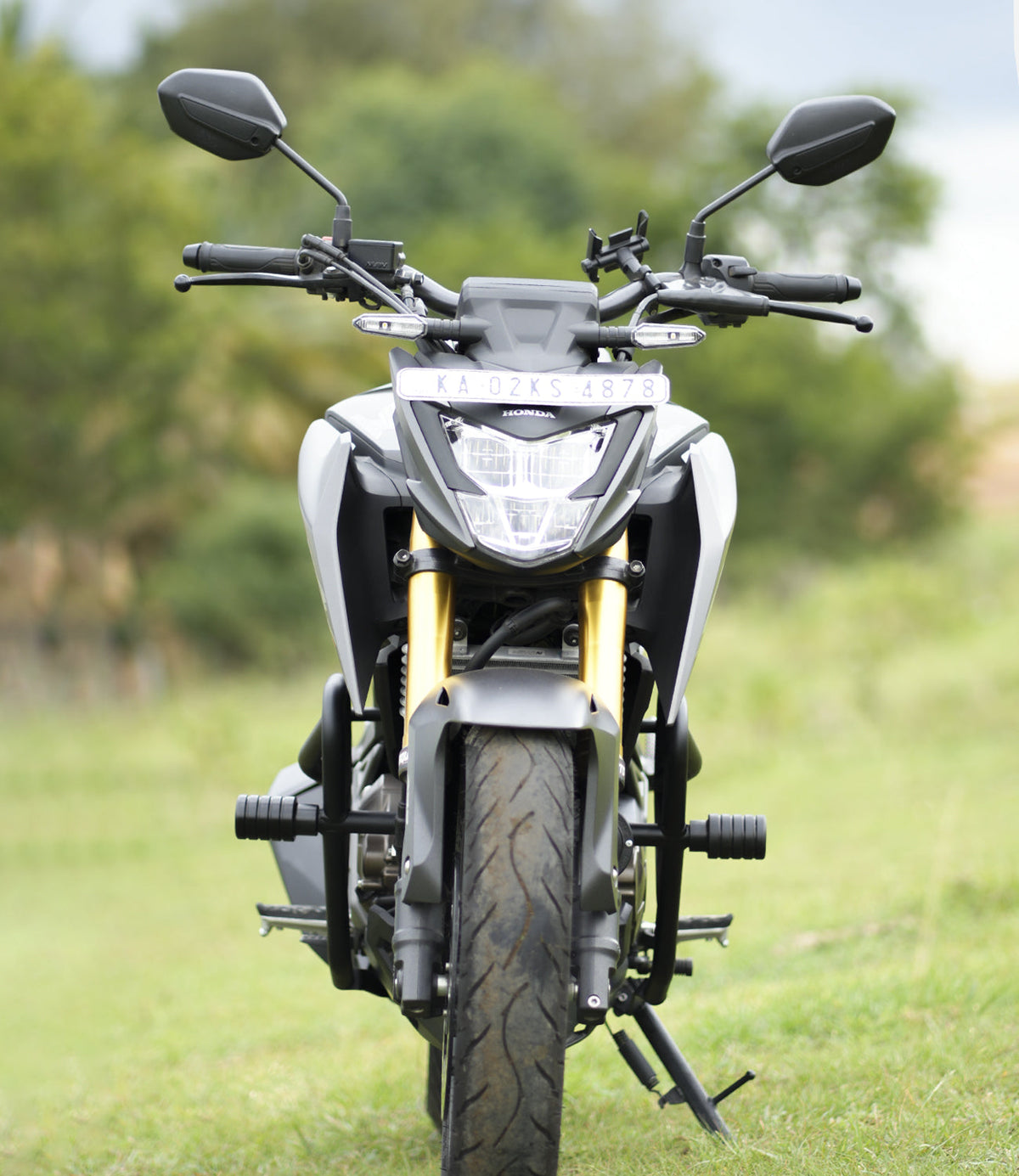 Moto Torque heavy duty crash guard for Honda CB300F with sliders and engine protection accessory