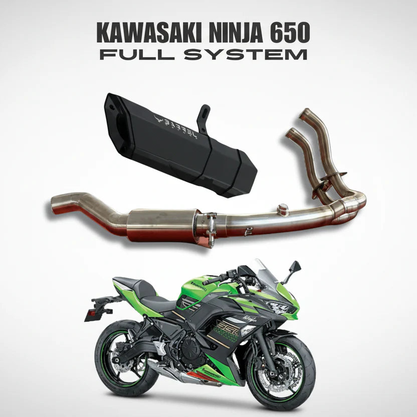 Barrel Rogue 2.0 full system stainless steel exhaust for Kawasaki Ninja 650 motorcycle