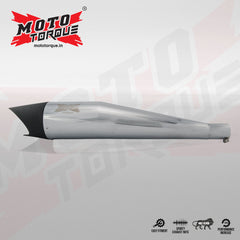 Moto Torque Shark Half Chrome Performance Exhaust for Royal Enfield