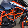 Mototorque Thor crash guard orange KTM Duke 390 Gen 3 engine protection
