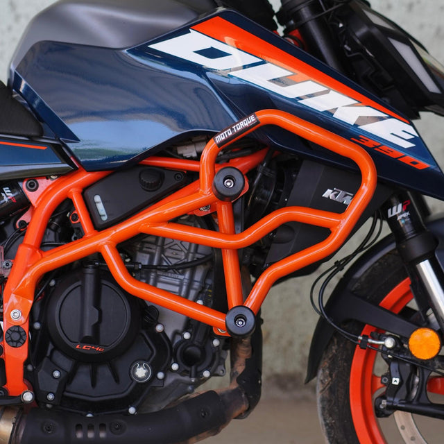 Mototorque Thor crash guard orange KTM Duke 390 Gen 3 engine protection