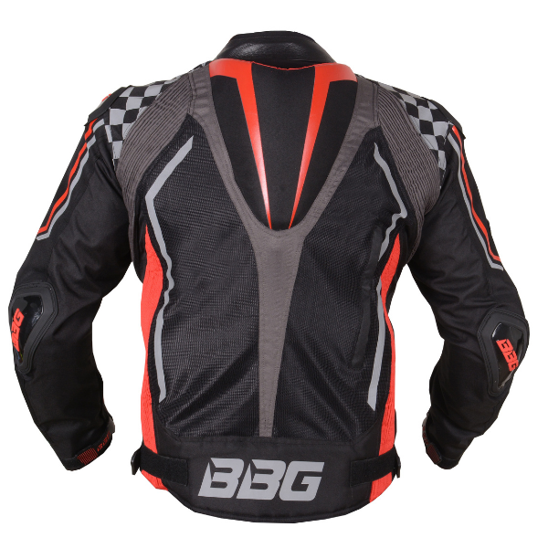 BBG Grand Prix motorcycle riding jacket with chest guard and CE Level 2 armour