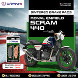 CRANK1 CB902 Sintered Front Brake Pads for Royal Enfield Scram 440, Bear 650, Himalayan 450, Interceptor 650 and KTM 390 Adventure