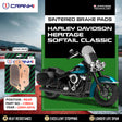 CRANK1 CB854 Sintered Rear Brake Pads for Harley Davidson Heritage Softail Classic 2004-2014
