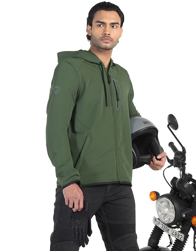 Royal Enfield Urbanite Class A Riding Sweatshirt in Black and Olive