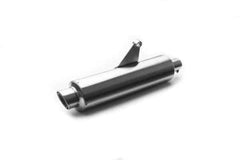 AEW Slip-On Exhaust Silencer for Royal Enfield Himalayan 411 in Full Black and Stainless Steel Matt Polish Performance Exhaust