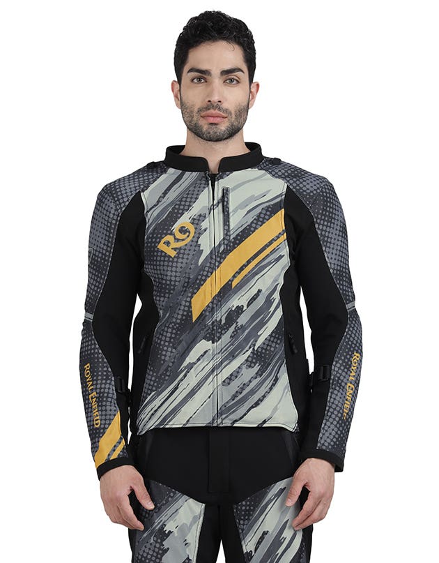 Royal Enfield Gravel Class A Black Polyester Mesh Riding Jacket