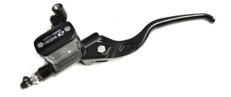 RCB E3 Series black 12.7mm left-hand hydraulic master cylinder with transparent reservoir, 01BP017B