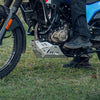 Legundary Vambrace bash plate silver aluminium installed on Hero Xpulse 210 underframe