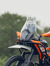 Legundary Custom KTM ADV 390 2025 Oculus Headlight Shield yellow white acrylic mild steel headlight protector guard