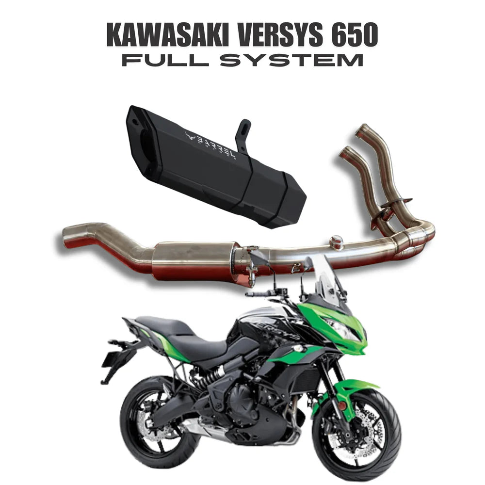 Barrel Rogue 2.0 stainless steel full system exhaust for Kawasaki Versys 650 motorcycle