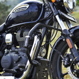 Auto Engina 27mm Crash Guard and Leg Guard for Royal Enfield Meteor 350 with Built-In Polyamide Sliders in Textured Black