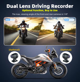 Sash Gears M8 Smart Riding Display with 6.2 inch touchscreen, wireless Apple CarPlay, Android Auto, dual 1080P cameras, TPMS and waterproof aluminum mount