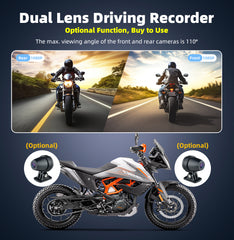 Sash Gears M8 Smart Riding Display with 6.2 inch touchscreen, wireless Apple CarPlay, Android Auto, dual 1080P cameras, TPMS and waterproof aluminum mount