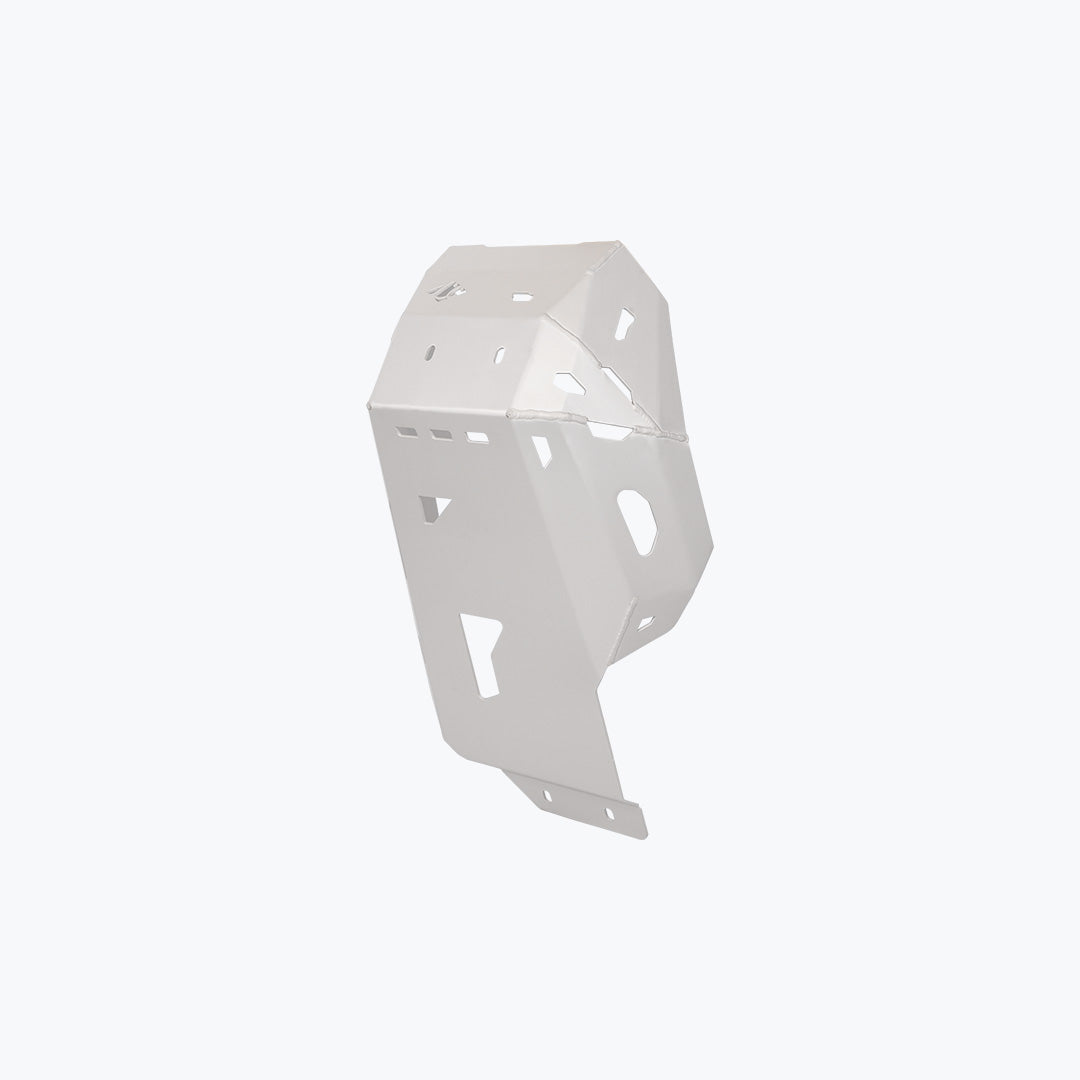 Legundary Custom Honda NX500 Vambrace Bash Plate Silver – premium aluminium engine sump guard skid plate, designed to protect the underbelly of your Honda NX500 while adding a sleek, durable finish.