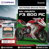 CRANK1 CB662 sintered rear brake pads for MV Agusta F3 800 RC high-performance motorcycle braking upgrade.