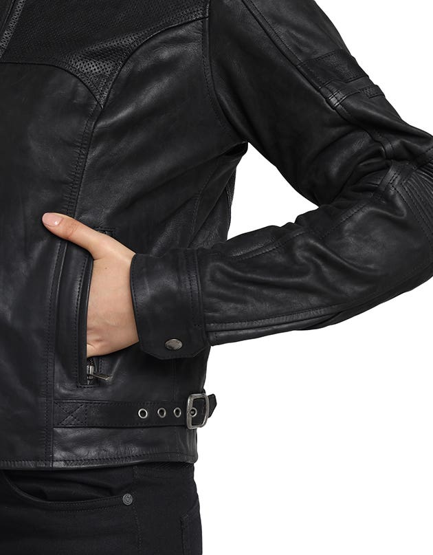 Royal Enfield Classic Leather Women’s Class AA Riding Jacket in Black