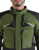 Royal Enfield Nirvik V3 Class A Riding Jacket in Olive and Black