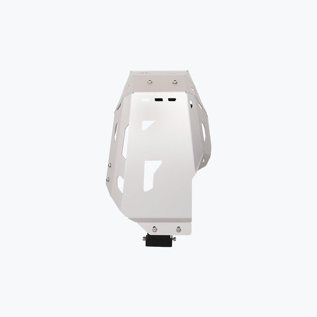 Legundary Custom Honda NX500 Vambrace Bash Plate Silver – premium aluminium engine sump guard skid plate, designed to protect the underbelly of your Honda NX500 while adding a sleek, durable finish.