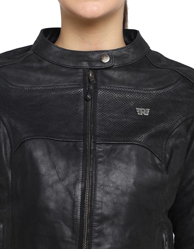 Royal Enfield Classic Leather Women’s Class AA Riding Jacket in Black