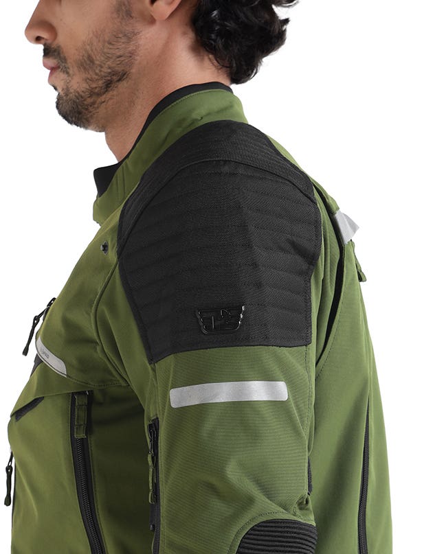 Royal Enfield Nirvik V3 Class A Riding Jacket in Olive and Black