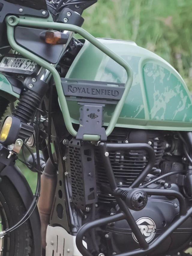 Legundary Custom Himalayan Crux Jerrycan Mount BS6 Black Mild Steel Fuel Can Holder Royal Enfield Himalayan