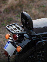 Legendary Custom Meteor Atlas luggage carrier set black mild steel rear rack system for Royal Enfield Meteor 350