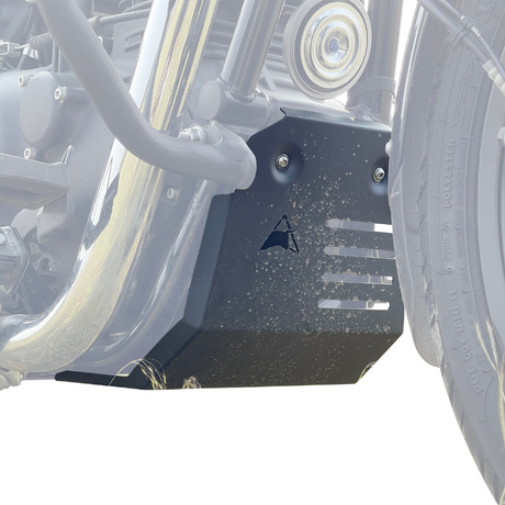 Auto Engina 1.5mm Mild Steel Bash Plate and Engine Guard for Royal Enfield Meteor 350 in Textured Black