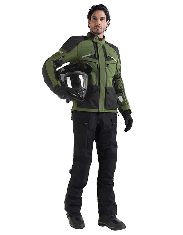 Royal Enfield Nirvik V3 Class A Riding Jacket in Olive and Black