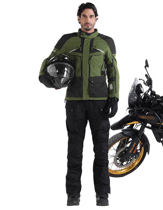 Royal Enfield Nirvik V3 Class A Riding Jacket in Olive and Black