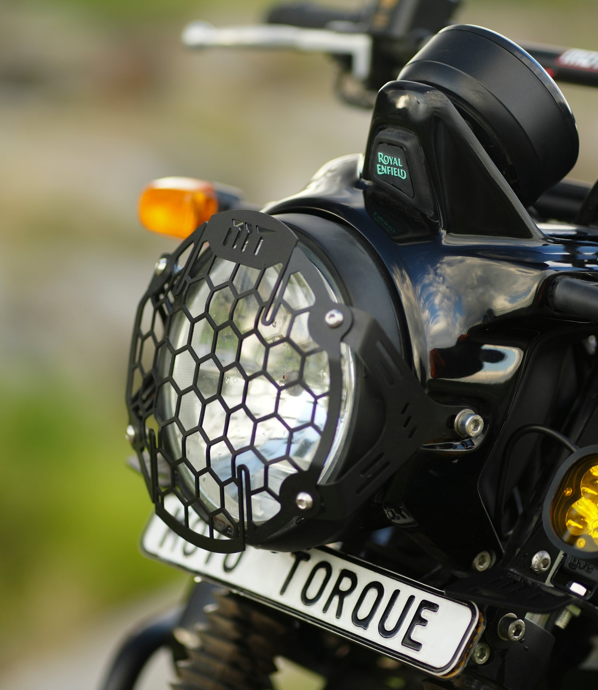 Moto Torque headlight grill for Royal Enfield Scram 411 black protection guard