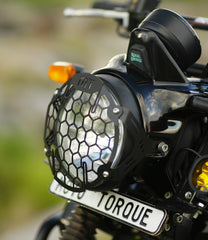 Moto Torque headlight grill for Royal Enfield Scram 411 black protection guard
