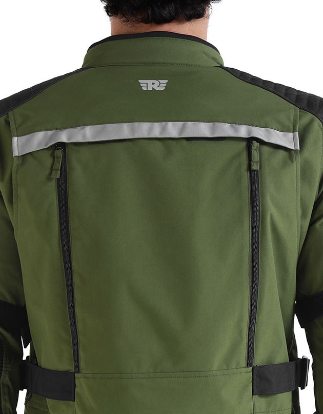 Royal Enfield Nirvik V3 Class A Riding Jacket in Olive and Black